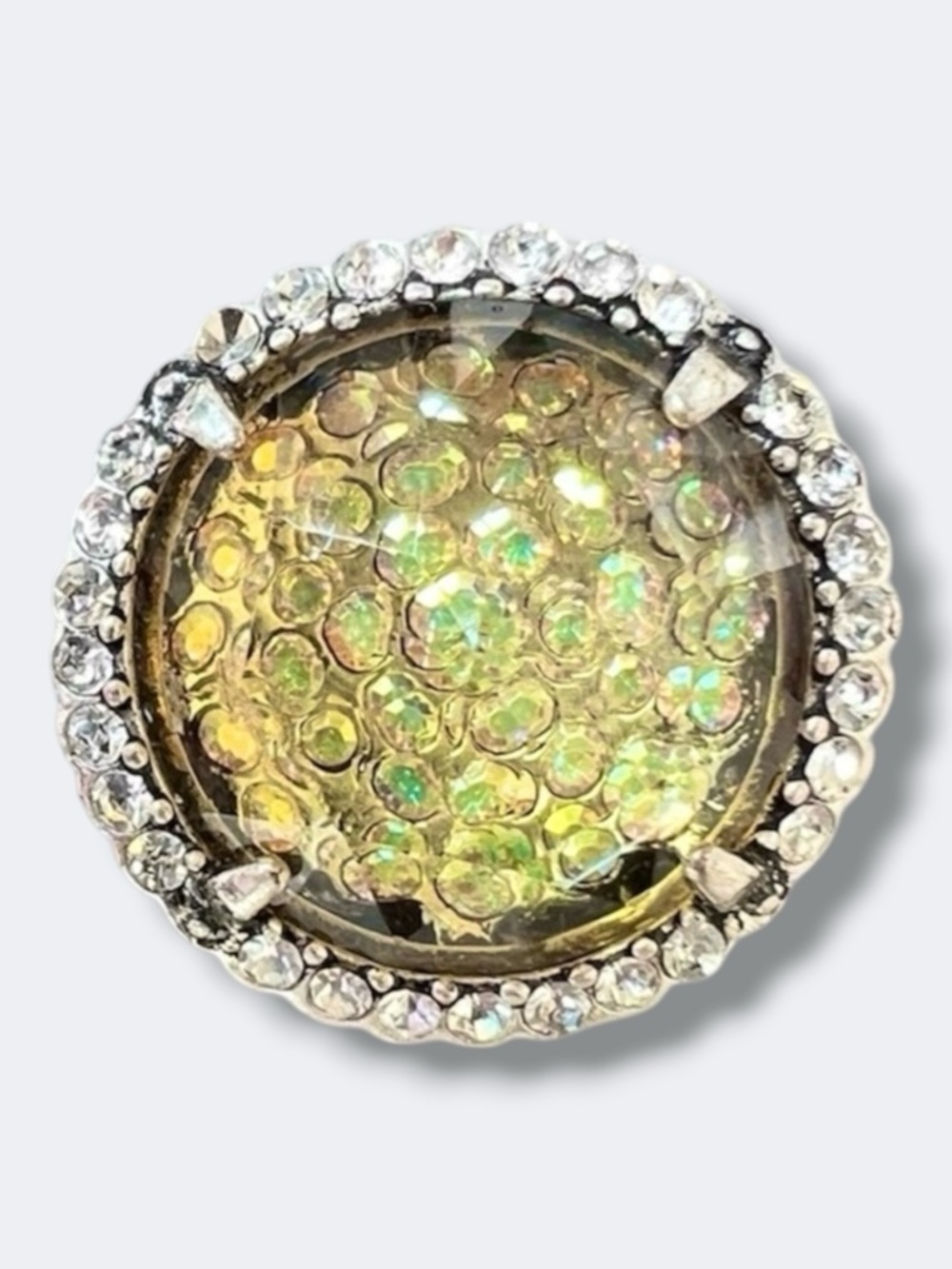 Premier Designs Sublime Aurora Borealis Crystal Statement Ring Size 7